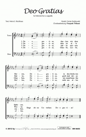 Chornoten für Männerchor: Deo Gratias 