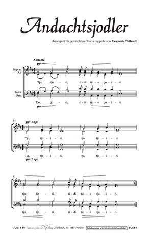 Chornoten für Männerchor: Andachtsjodler 