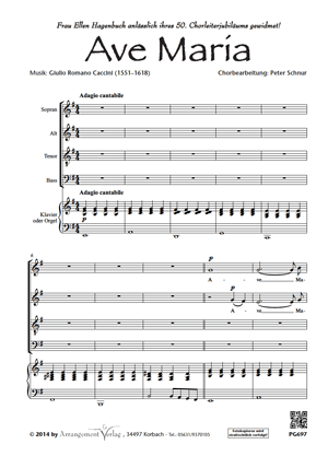 Chornoten für Männerchor: Ave Maria 