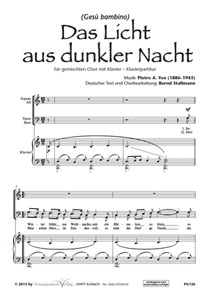 Chornoten für Männerchor: Das Licht aus dunkler Nacht 