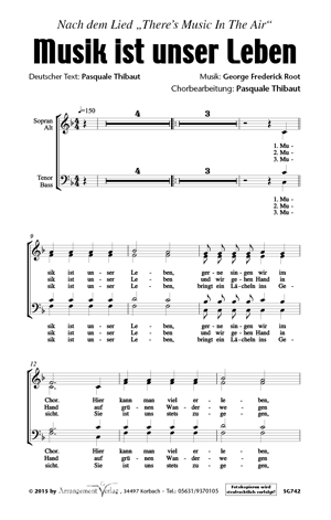Chornoten für Männerchor: Musik ist unser Leben 