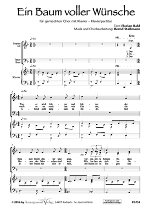 Chornoten für Männerchor: Ein Baum voller Wünsche 