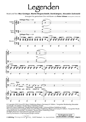 Chornoten für Männerchor: Legenden 
