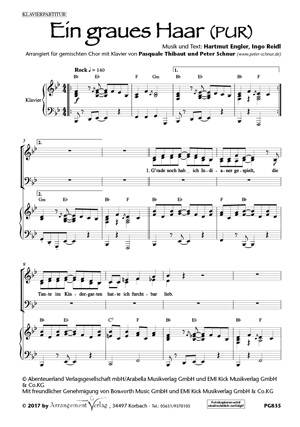 Chornoten für Männerchor: Ein graues Haar 