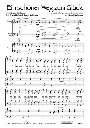 Chornoten für Männerchor: Ein schöner Weg zum Glück 