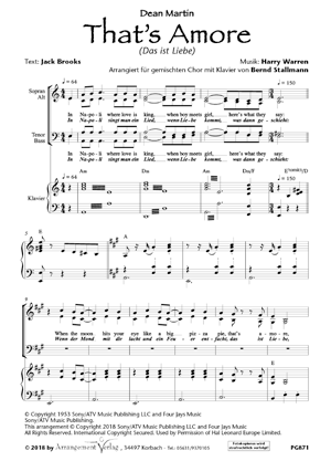 Chornoten für Männerchor: That’s Amore (Das ist Liebe)