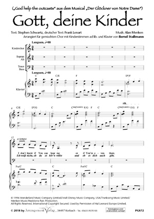 Chornoten für Männerchor: Gott, deine Kinder / God help the outcasts 