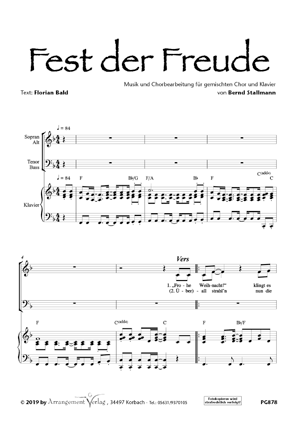 Chornoten für Männerchor: Fest der Freude 
