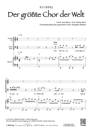Chornoten für Männerchor: Der größte Chor der Welt 