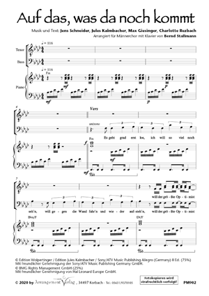 Chornoten für Männerchor: Auf das, was da noch kommt 