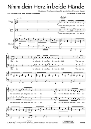 Chornoten für Männerchor: Nimm dein Herz in beide Hände 