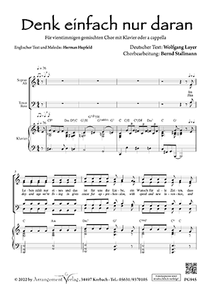 Chornoten für Männerchor: Denk einfach nur daran