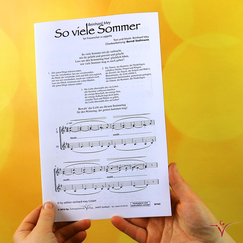 Chornoten: So viele Sommer (vierstimmig)